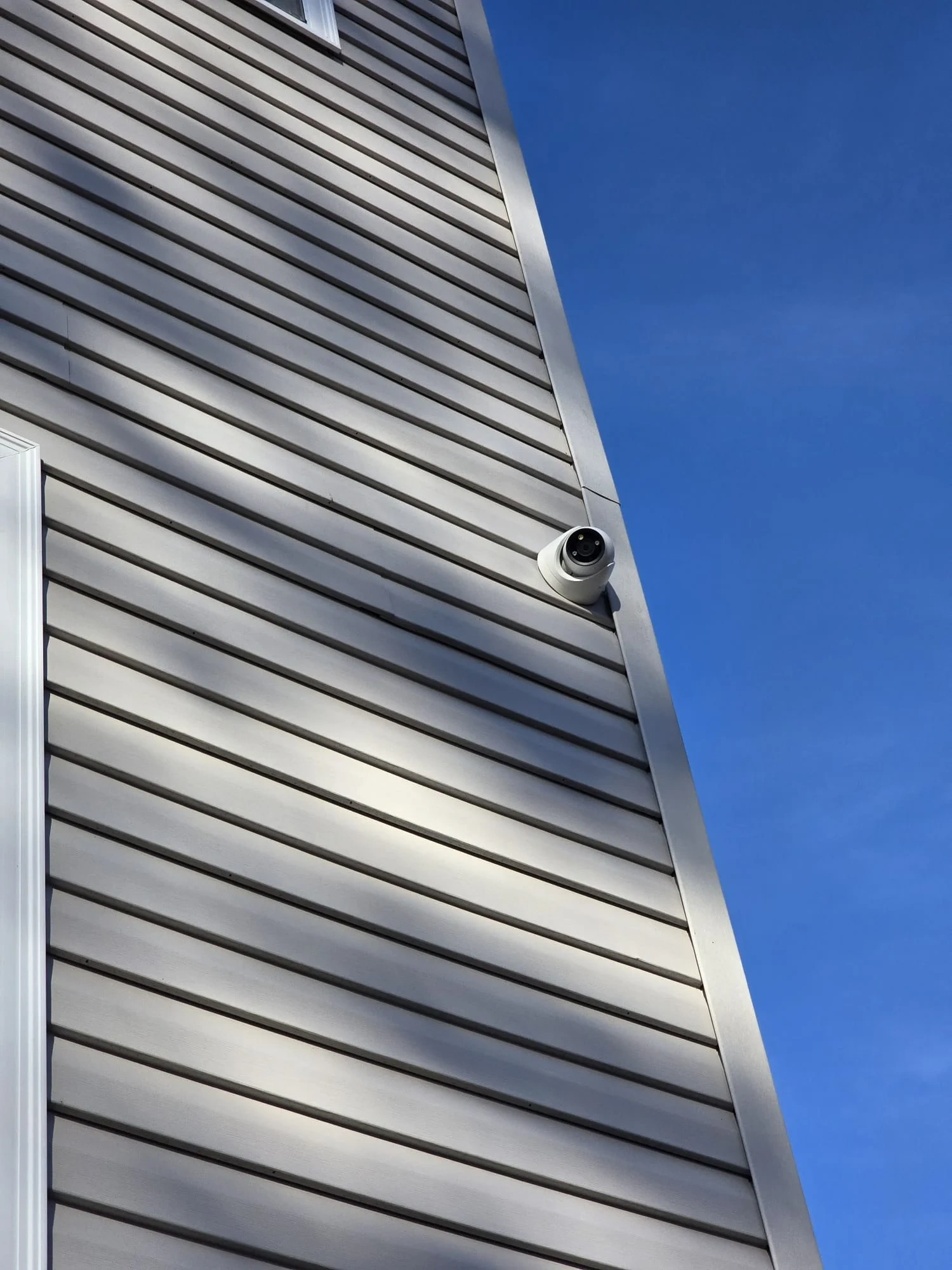 Commercial building exterior prepared for a security camera installation